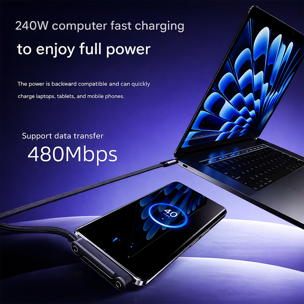 🔥50% OFF “Year-End Christmas Limited-Time Benefits”2-in-1 Invisible Holder Charger Cable|240w super fast charging Fast Charging Cord